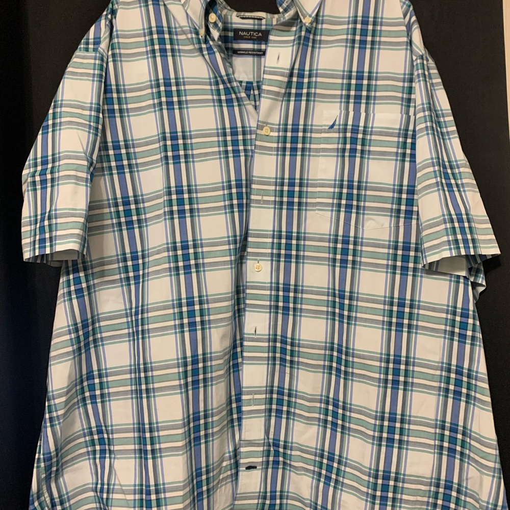Nautica Men's Blue Plaid Shirt